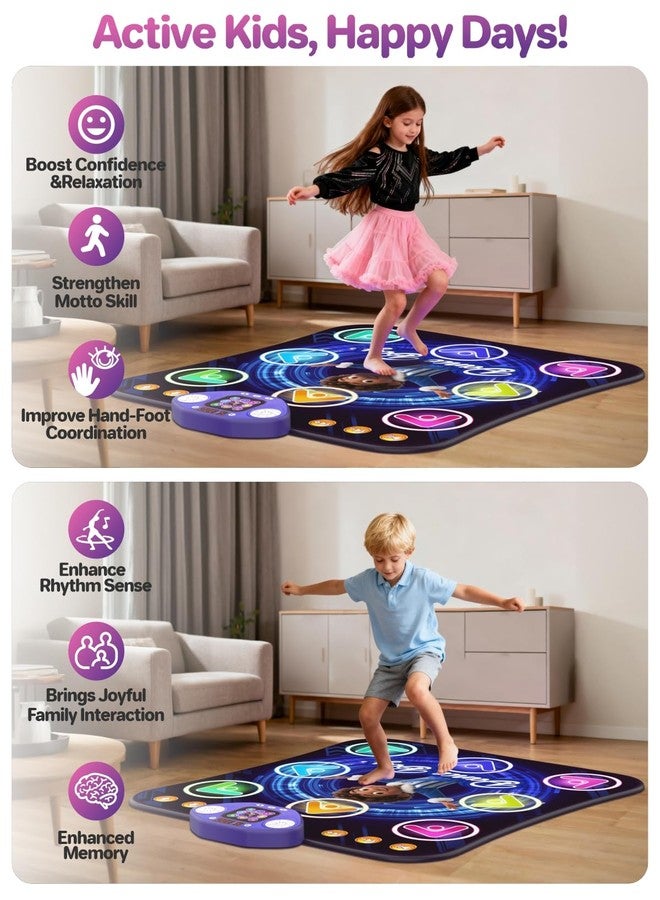 TooLion Dance Mat Toys for 3-12 Year Old Kids,Bluetooth Dance Pad with Light-Up 8 Keys,Interactive Dance Game with 4 Modes,Non-Slip & Built-in Music,Christmas Birthday Gift for Boys,Girls - Image 3
